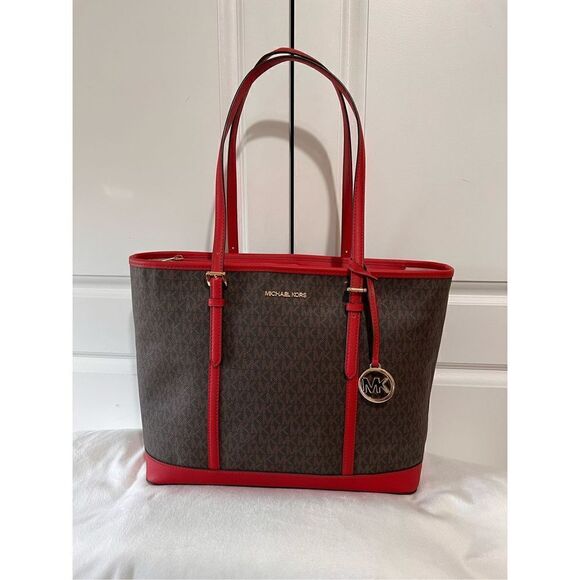 Michael Kors Jet Set Travel Large Logo Tote Bag - Picture 2 of 16